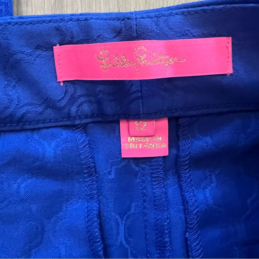 Lilly Pulitzer Royal Blue Pants Women’s Size 12 Stretch Cotton Casual Preppy - Picture 5 of 5